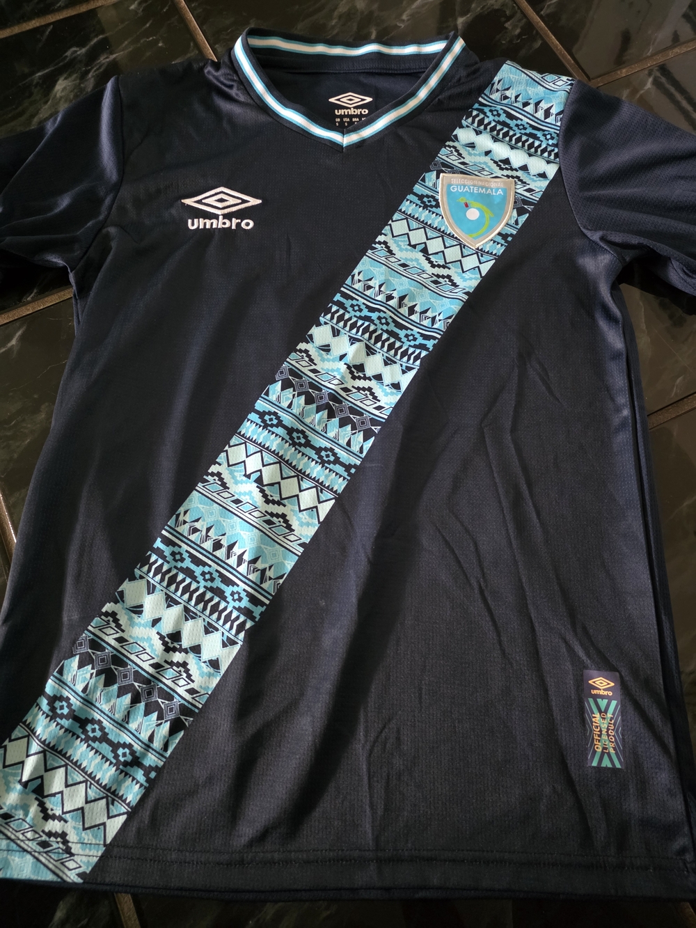 Umbro Kids Navy & Teal Guatemala Soccer Jersey